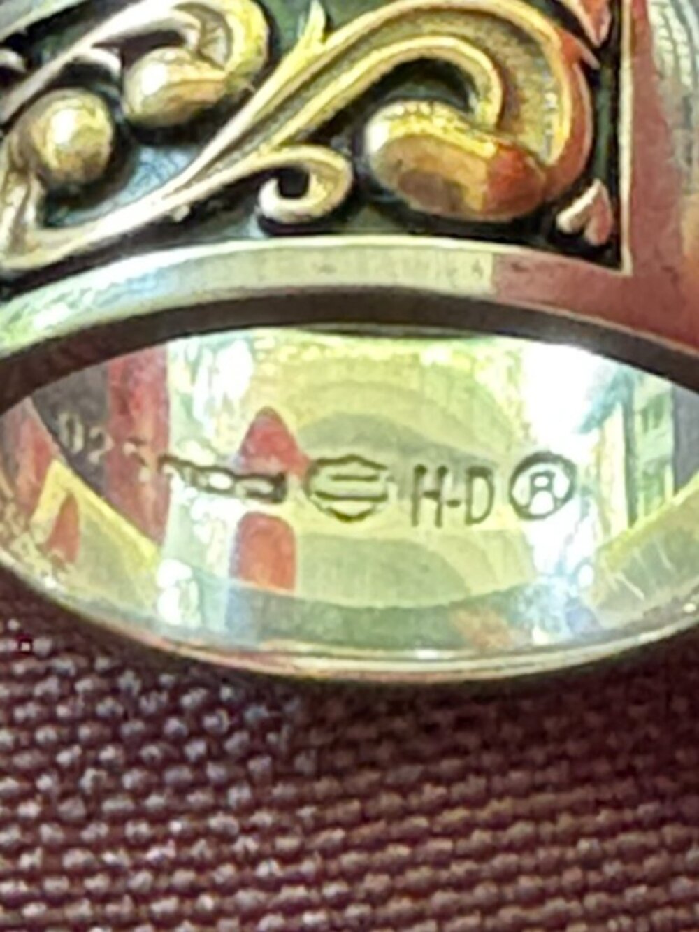 HARLEY DAVIDSON BAND RING WITH ROSE GOLD PLATING - Picture 3 of 4